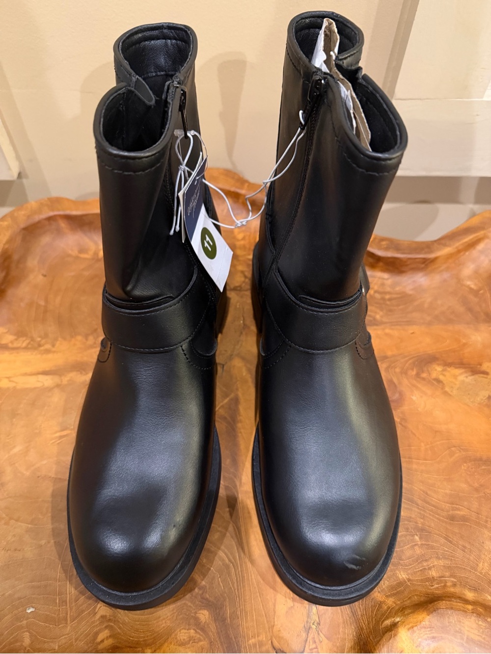 New UNIVERSAL THREAD CONNOR Black faux Leather Buckle Ankle Boots Women’s 11 - Picture 2 of 10